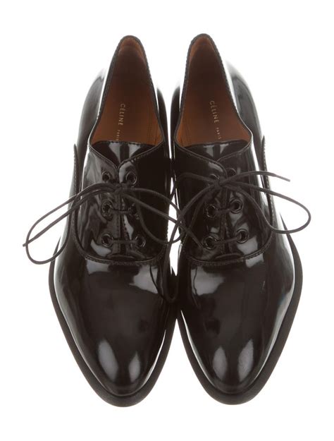 celine black oxfords|celine ladies shoes.